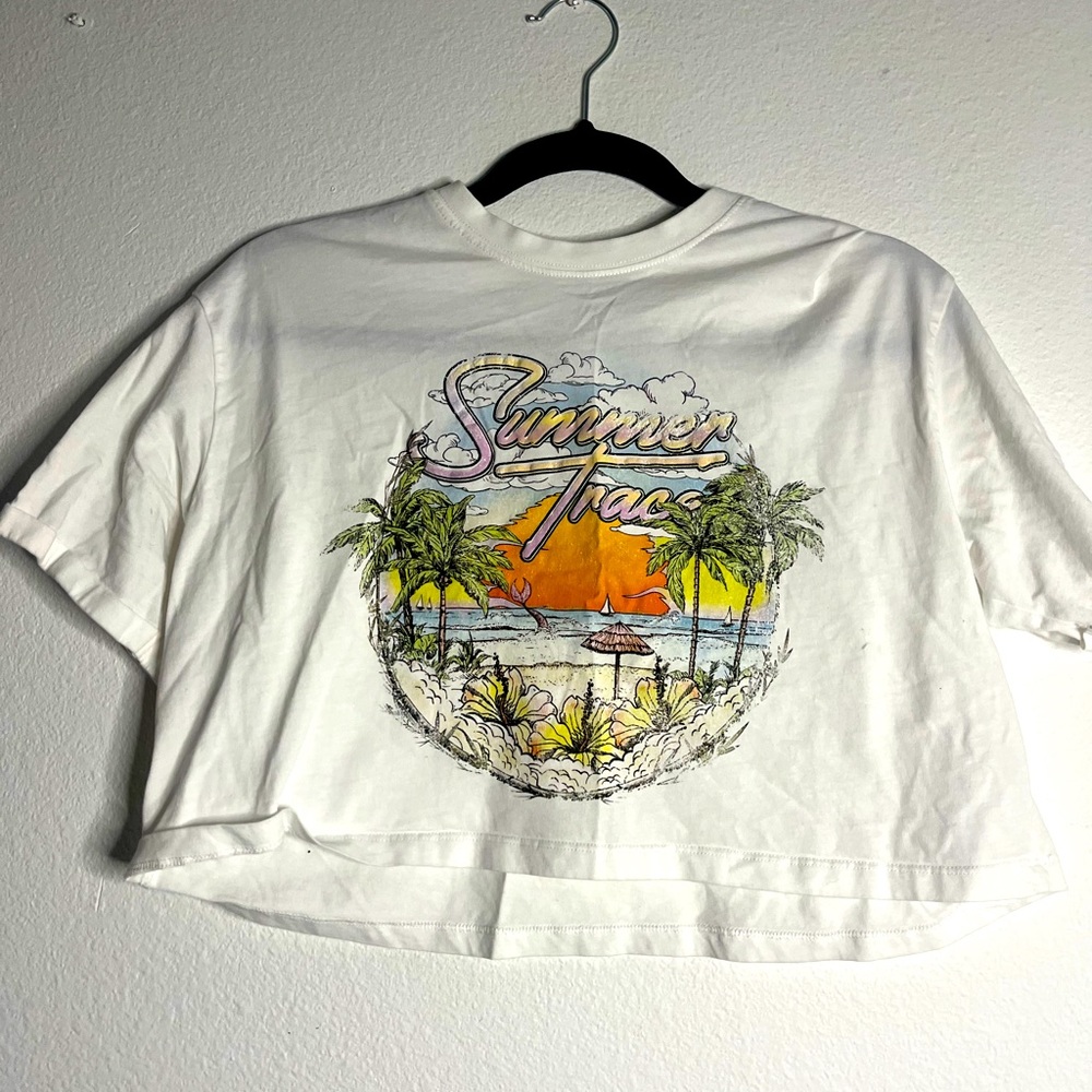 Drop Shoulder Crop Top.